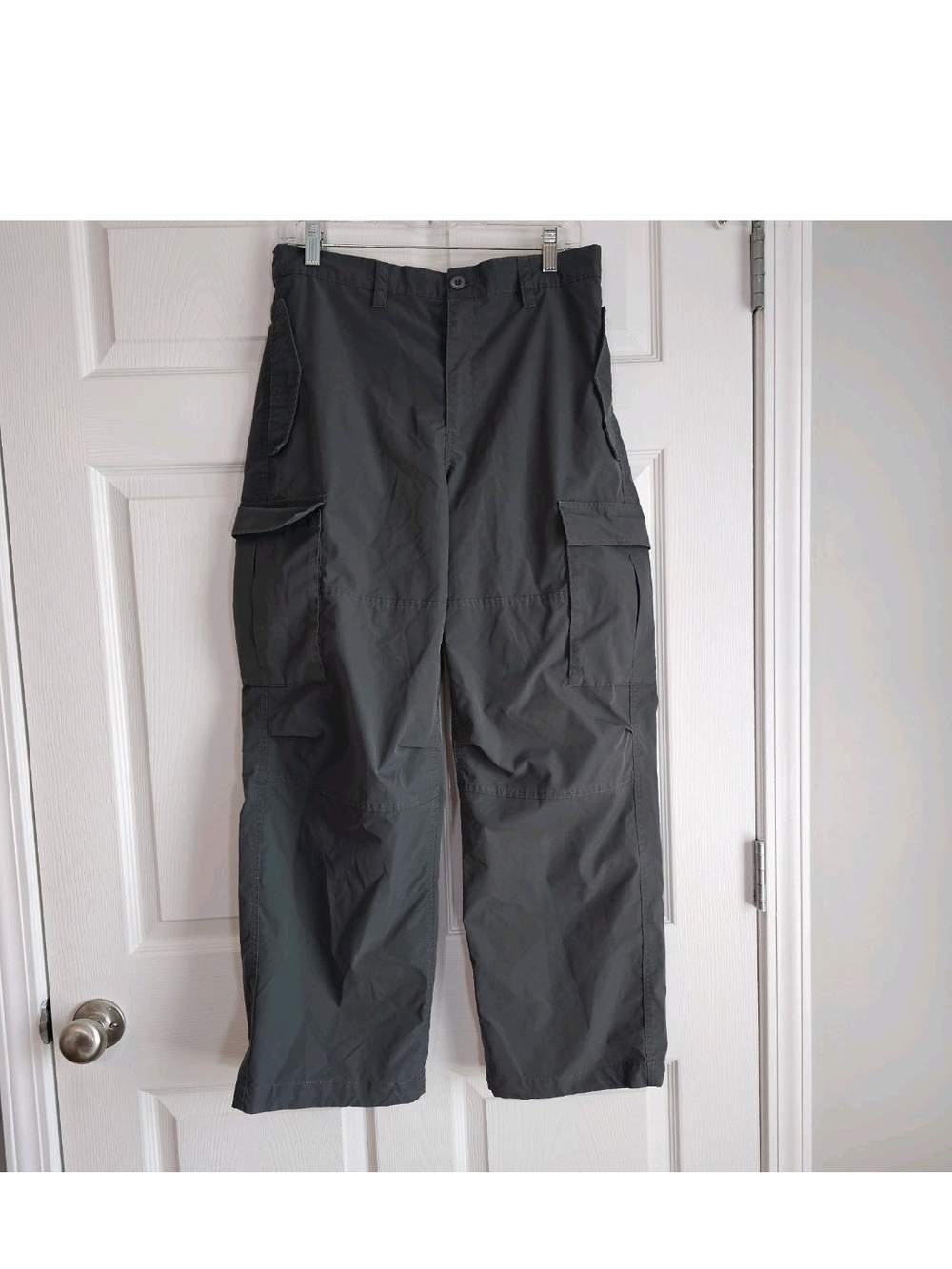 Love Tree Womens Gray Nylon Cargo Pants L Gorpcore Techwear Y2K Streetwear